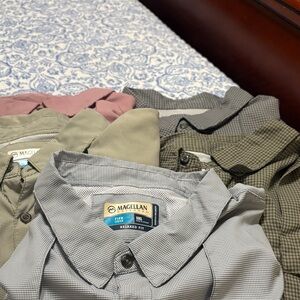 Magellan Outdoors Men's Black and Gray Checkered Shirt